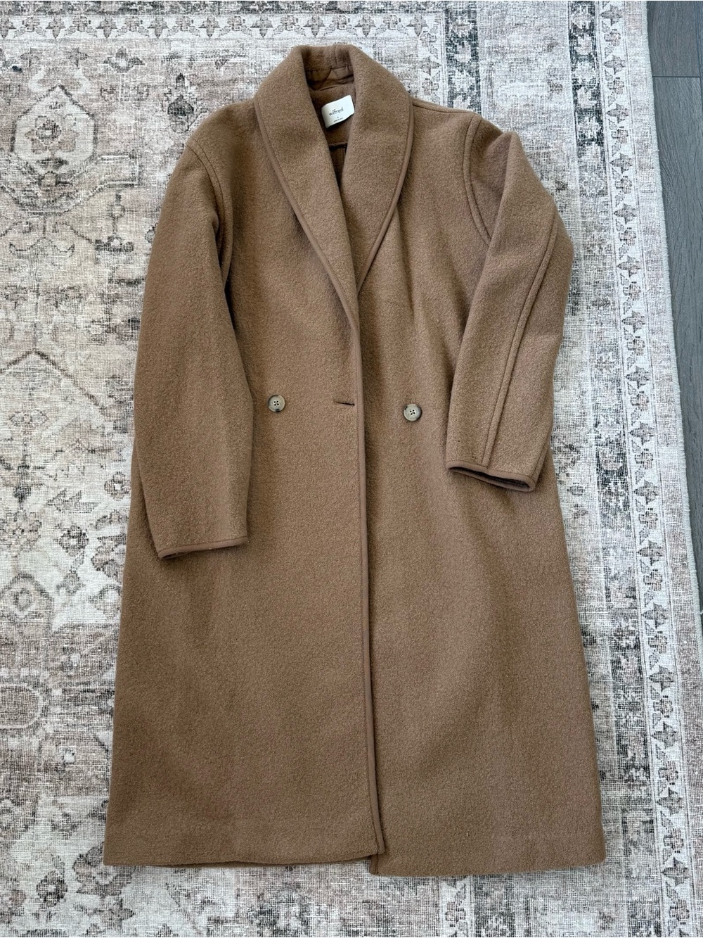 Aritzia brown wool coat